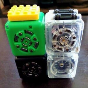 Colorful Cube Set with Green, Black, and Clear Blocks" Modular Robotic Cubelets"